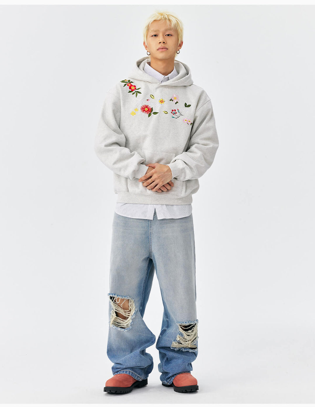 MEDM Colorful Floral Embroidered Hoodie | Face 3 Face