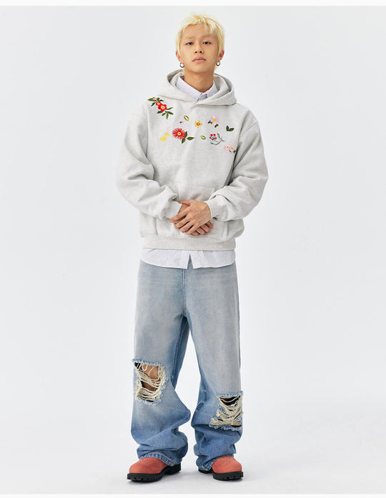MEDM Colorful Floral Embroidered Hoodie | Face 3 Face