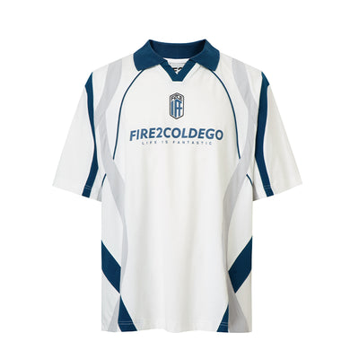 F2CE Deconstruction Contrast Color Uniform Polo Shirt