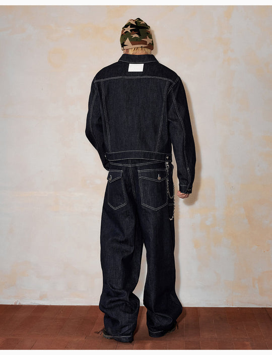 MEDM Denim Baggy Baker Pants | Face 3 Face