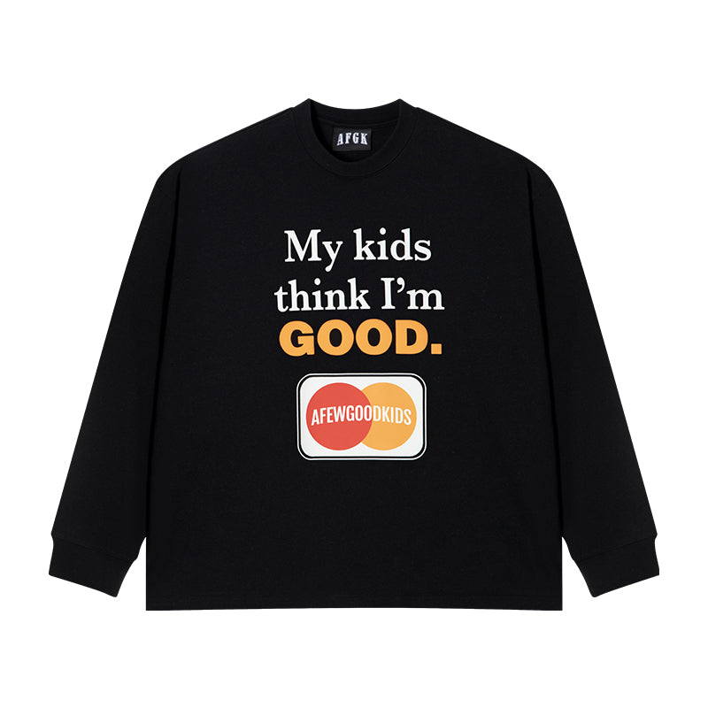 AFGK Slogan Printed Long Sleeve Tee