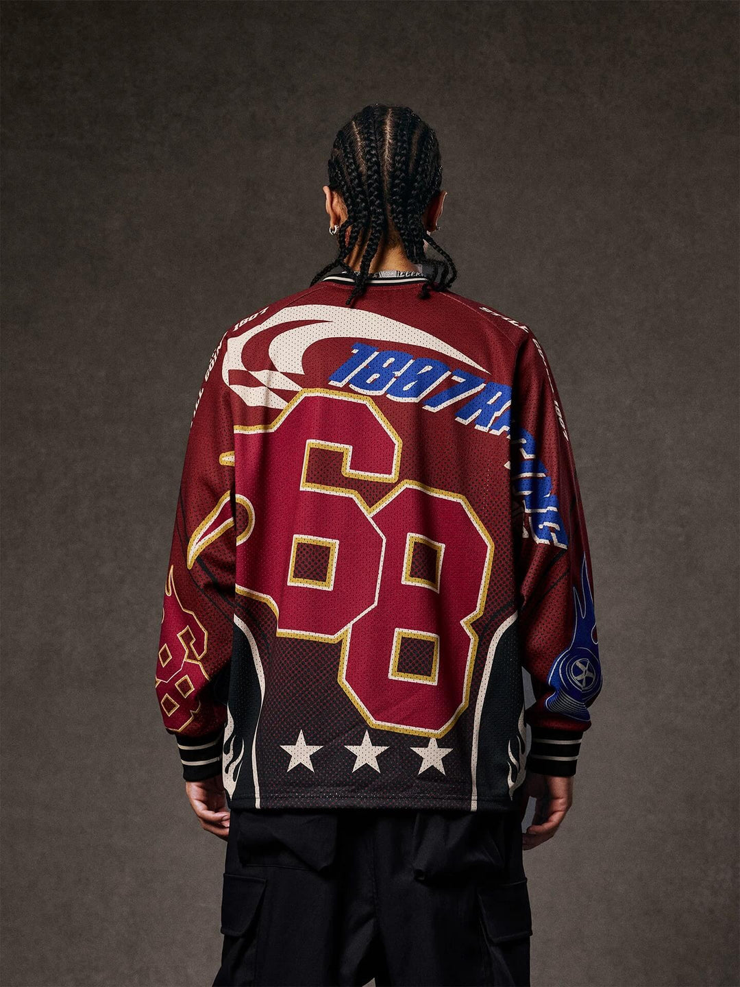 1807 Hot Wheels Racing Graphic Mesh Long Sleeve Hockey Jersey | Face 3 Face