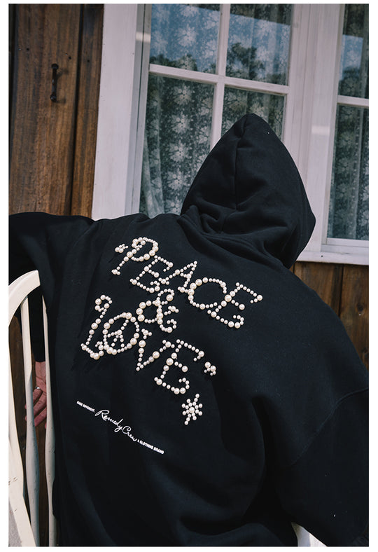 Remedy PEACE LOVE Pearl Embroidered Hoodie | Face 3 Face
