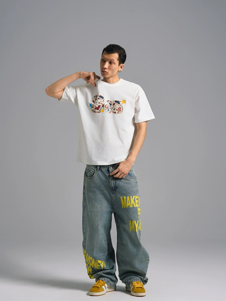 S45 Cow Print Basic Logo Tee | Face 3 Face