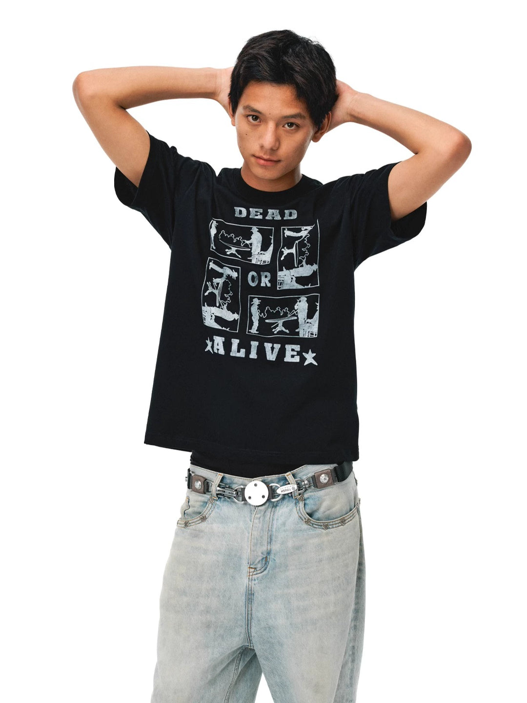 EVILKNIGHT(EK) Dead or Alive Illustration Print Tee | Face 3 Face