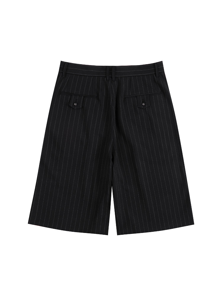 EVILKNIGHT(EK) Dark Pinstripe Suit Shorts | Face 3 Face