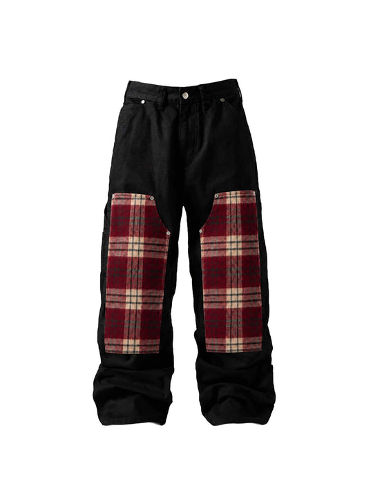 KARMANISTIC Plaid Double Knee Baggy Pants | Face 3 Face