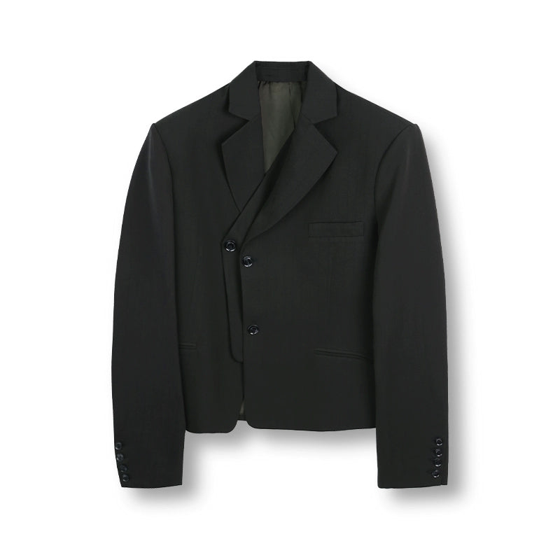 SOD Co. Deconstructed Pinstripe Double Breasted Short Suit Jacket | Face 3 Face