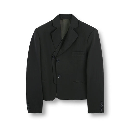 SOD Co. Deconstructed Pinstripe Double Breasted Short Suit Jacket | Face 3 Face