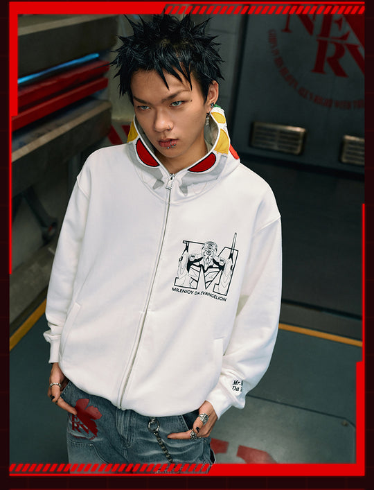 MEDM x EVA Unit-00, Unit-01, Unit-02 Mecha Design Zip-Up Hoodie | Face 3 Face