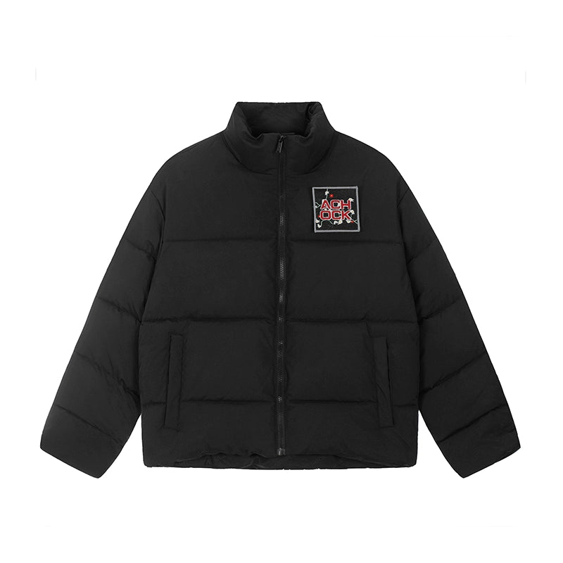 Puffer Jacket | Achock Basic Velcro Embroidered Puffer Jacket | Face 3 Face