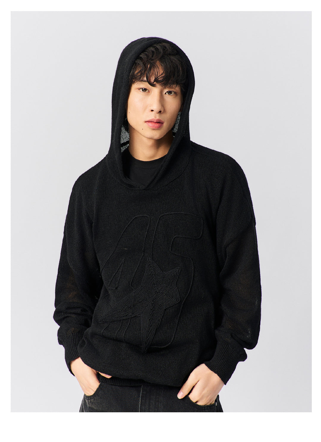 S45 Star Logo Mesh Knit Hoodie | Face 3 Face