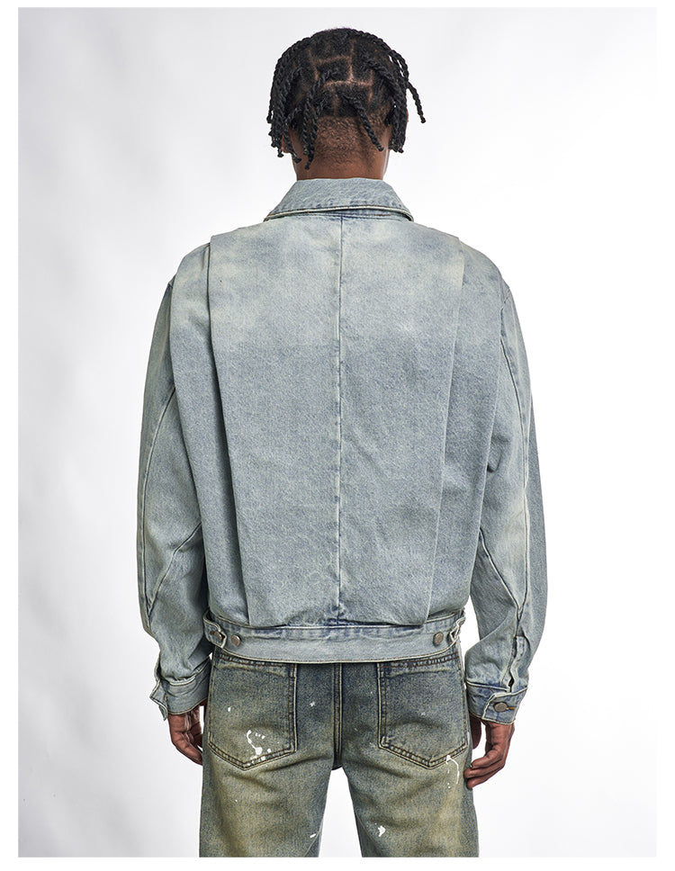 F3F Select Washed Denim Zip Up Work Jacket | Face 3 Face
