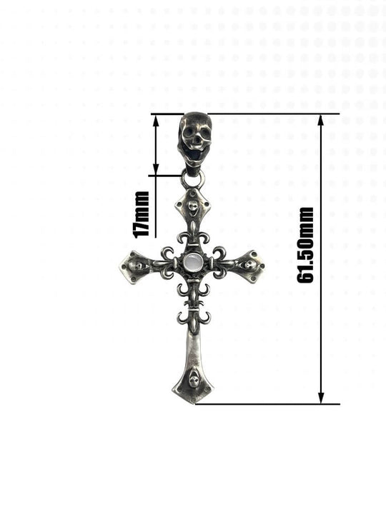 Night Lab Agate Skull Cross Necklace | Face 3 Face