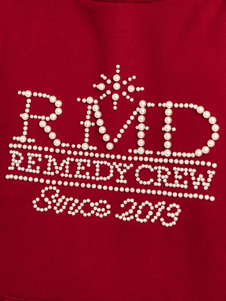 Remedy RMD Pearl Letter Embroidered Hoodie | Face 3 Face