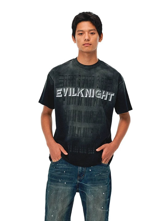 EVILKNIGHT(EK) Printed Old Wash Tee | Face 3 Face