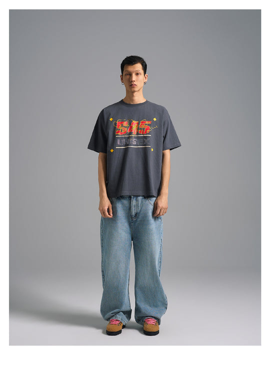 S45 Basic Signature Logo Print Rhinestone Tee | Face 3 Face