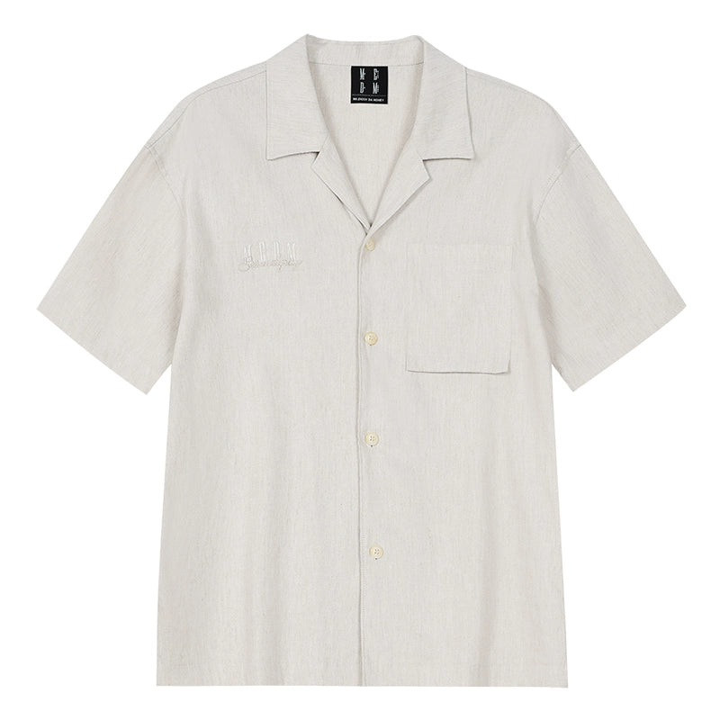 MEDM Linen Cuban Collar Shirt | Face 3 Face