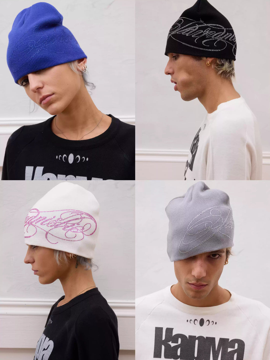 KARMANISTIC Rhinestone Knit Beanie | Face 3 Face