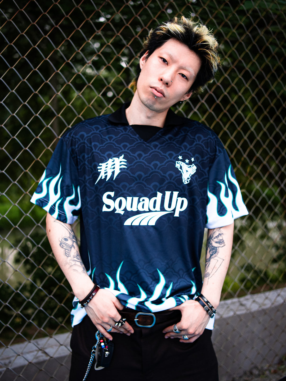 SUC Flame Full Print Gradient Soccer Jersey Polo | Face 3 Face