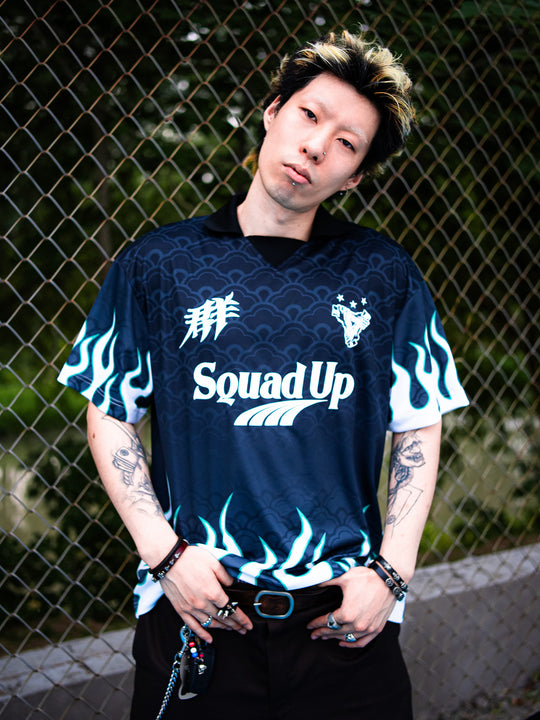 SUC Flame Full Print Gradient Soccer Jersey Polo | Face 3 Face
