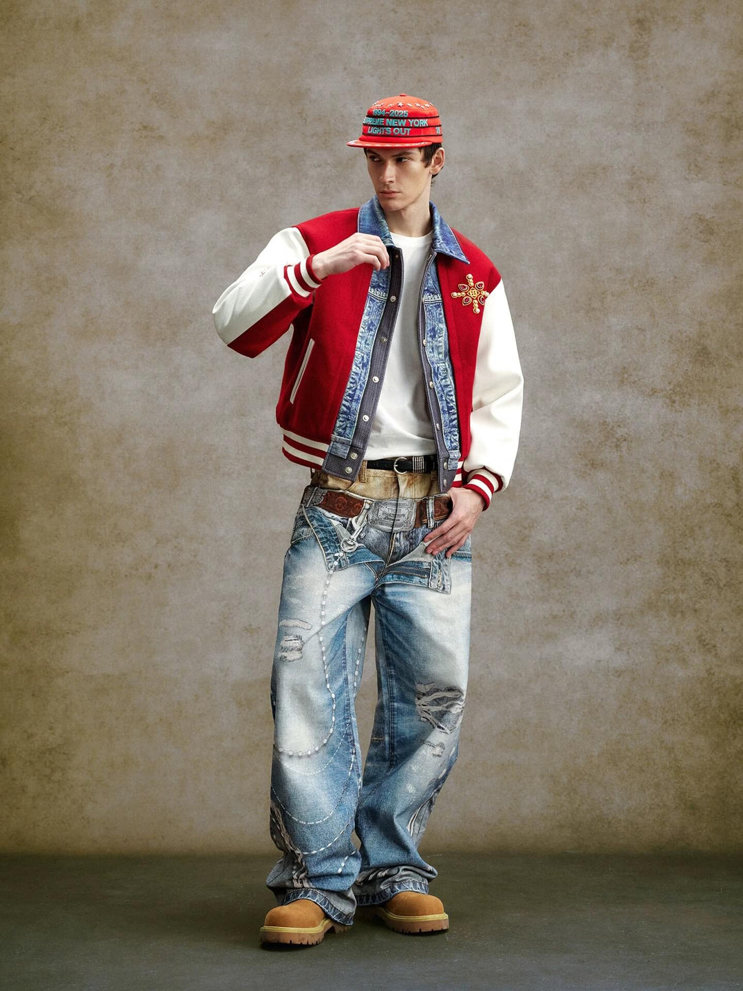 YADcrew Double Waist 3D Digital Print Jeans | Face 3 Face