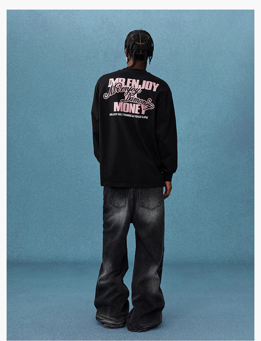 MEDM Basic M Logo Printed Long Sleeve Tee | Face 3 Face