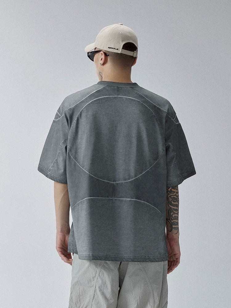 F2CE Deconstructed Stitching Mud Dyed Metal Logo Tee | Face 3 Face
