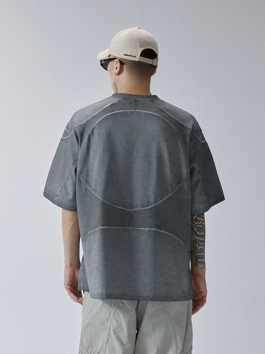 F2CE Deconstructed Stitching Mud Dyed Metal Logo Tee | Face 3 Face