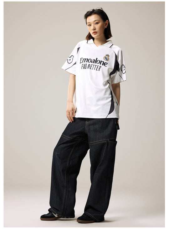 Remedy Emoalone Print Inspired Soccer Jersey Polo Shirt | Face 3 Face