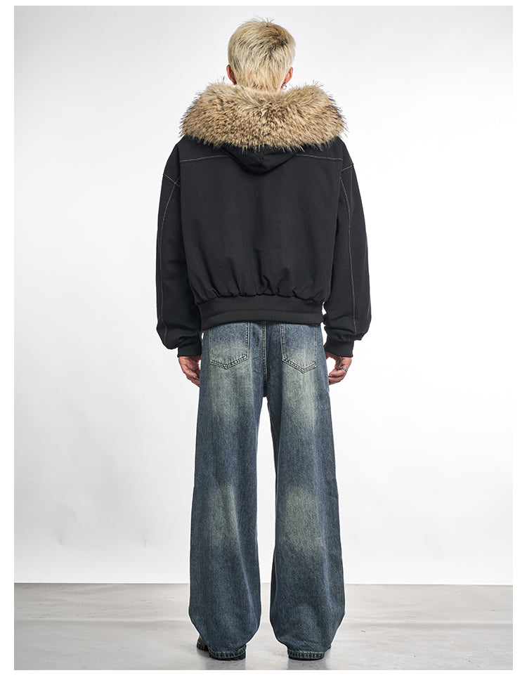 F3F Select Faux Fur Hooded Work Jacket | Face 3 Face