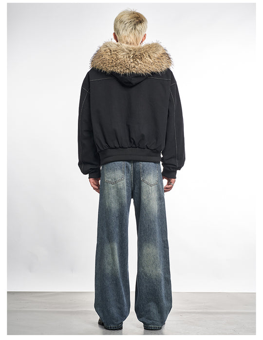 F3F Select Faux Fur Hooded Work Jacket | Face 3 Face