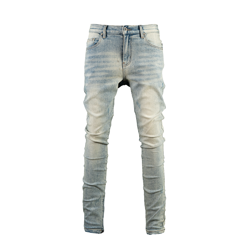 TGFCLUB Leather Patch Washed Slim Fit Jeans | Face 3 Face