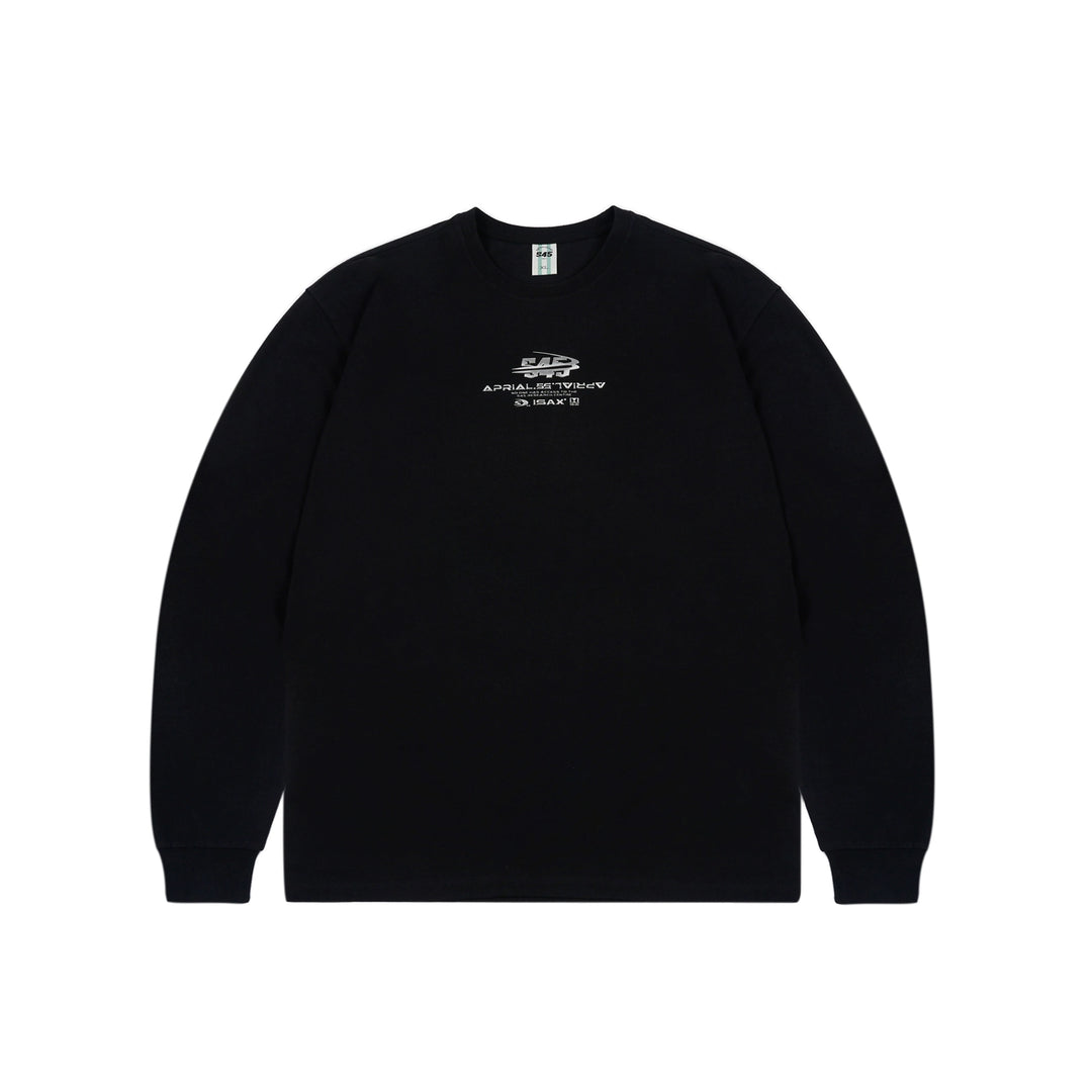 S45 Silver Curved 3D Logo Long Sleeve Tee | Face 3 Face