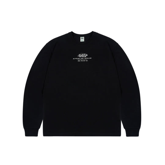 S45 Silver Curved 3D Logo Long Sleeve Tee | Face 3 Face