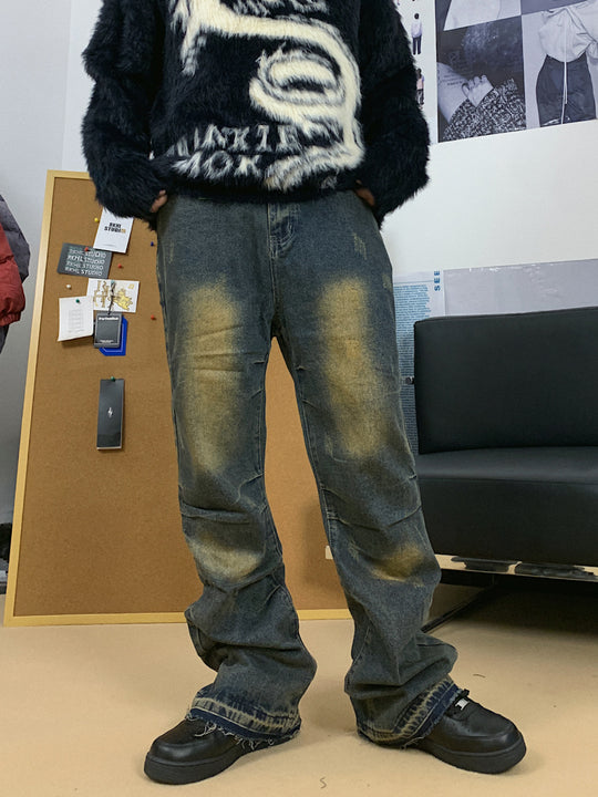 F3F Select Heavy Crease Micro Flare Denim Jeans