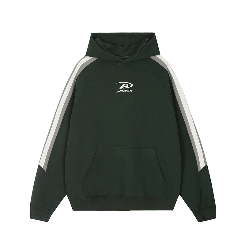 Achock Patchwork Small Logo Print Hoodie