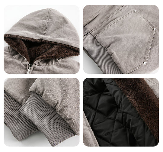 F3F Select Shaggy Fleece Lining Hoodie Work Jacket | Face 3 Face
