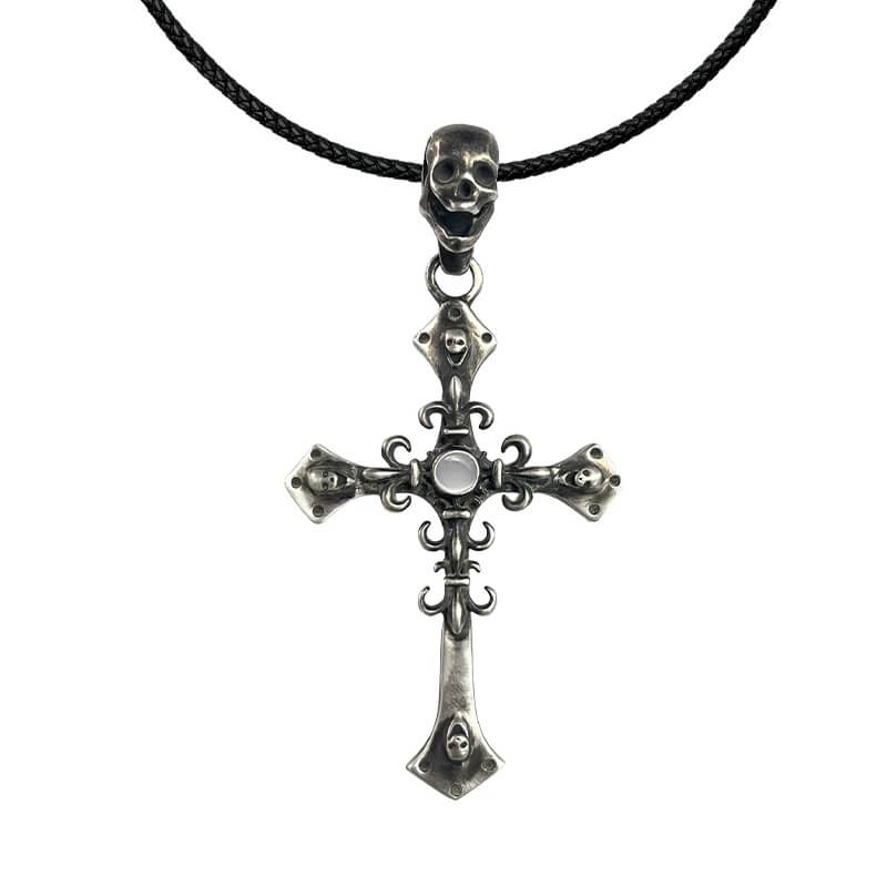 Night Lab Agate Skull Cross Necklace | Face 3 Face