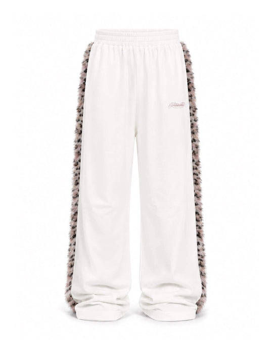 KARMANISTIC Tiger and Leopard Faux Fur Stripe Baggy Sweatpants | Face 3 Face