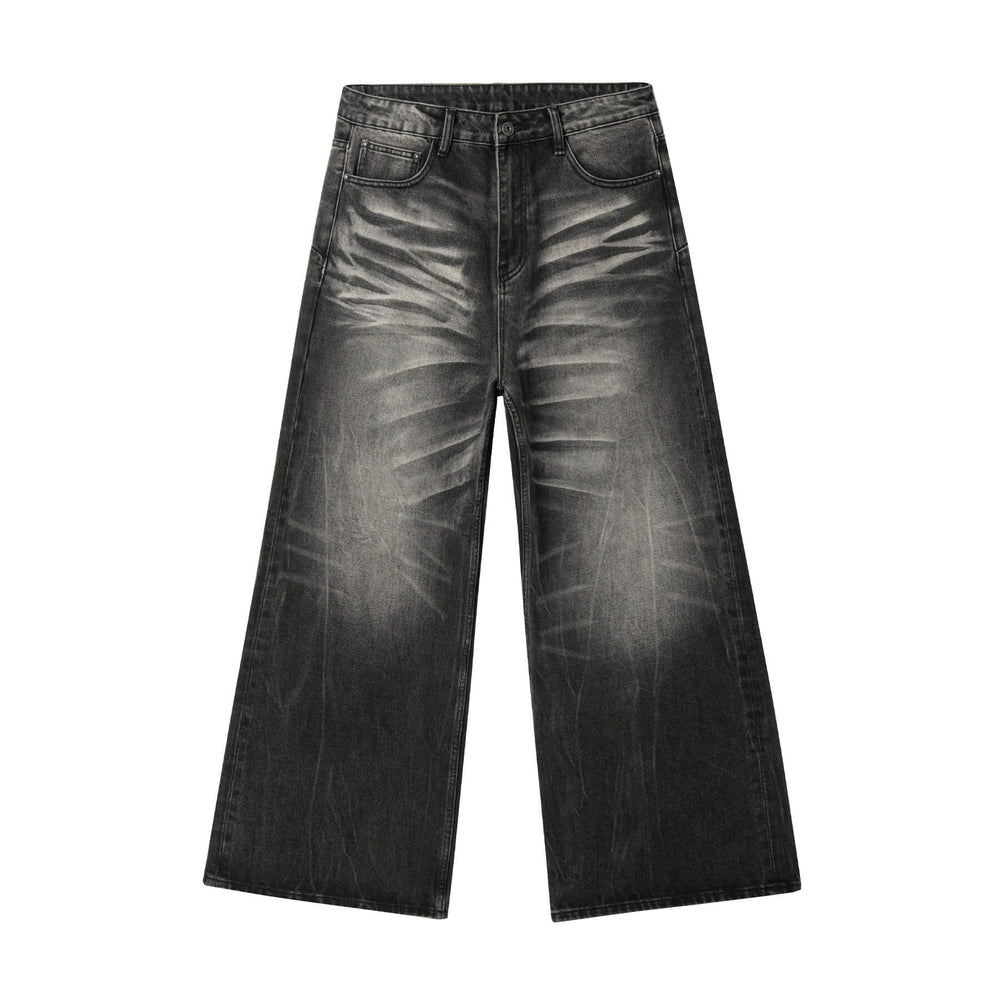 JHYQ Black Washed Lightning Burst Fade Jeans | Face 3 Face
