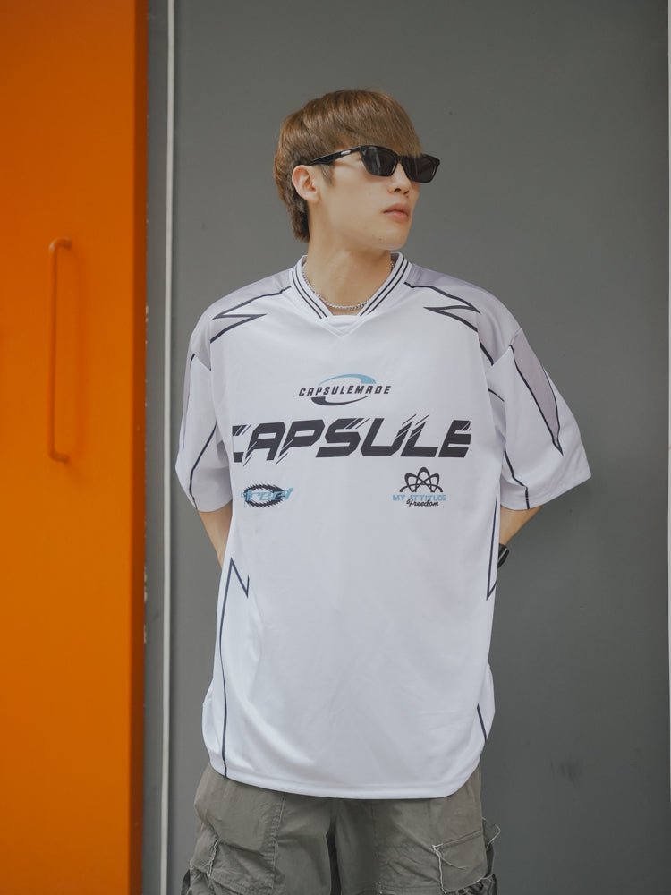 CapsuleMade Racing Suit Design Printed Soccer Jersey | Face 3 Face