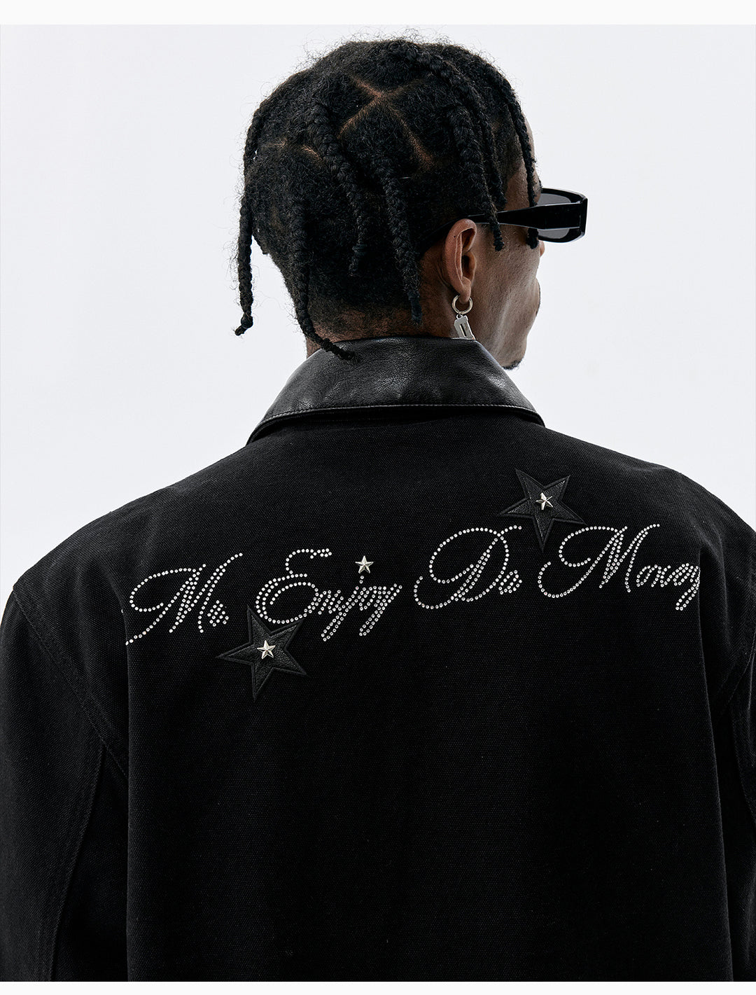 MEDM Star Studded Leather Patch Detroit Jacket | Face 3 Face