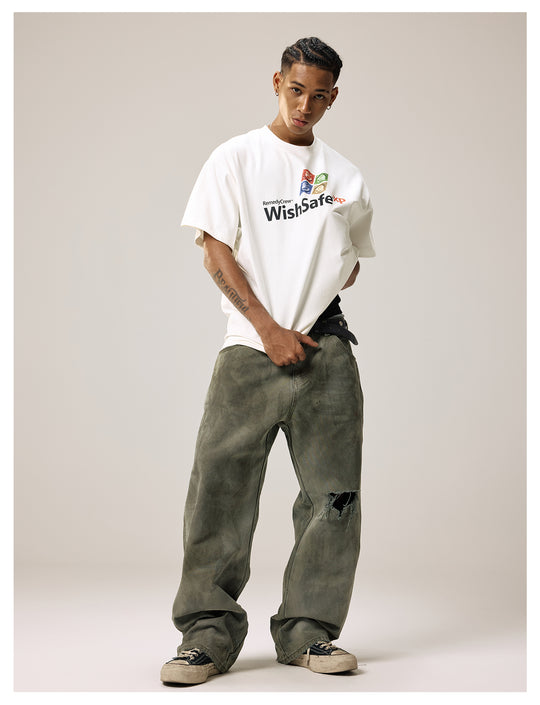 Remedy Kiss Mark Distressed Hole Work Painter Pants | Face 3 Face