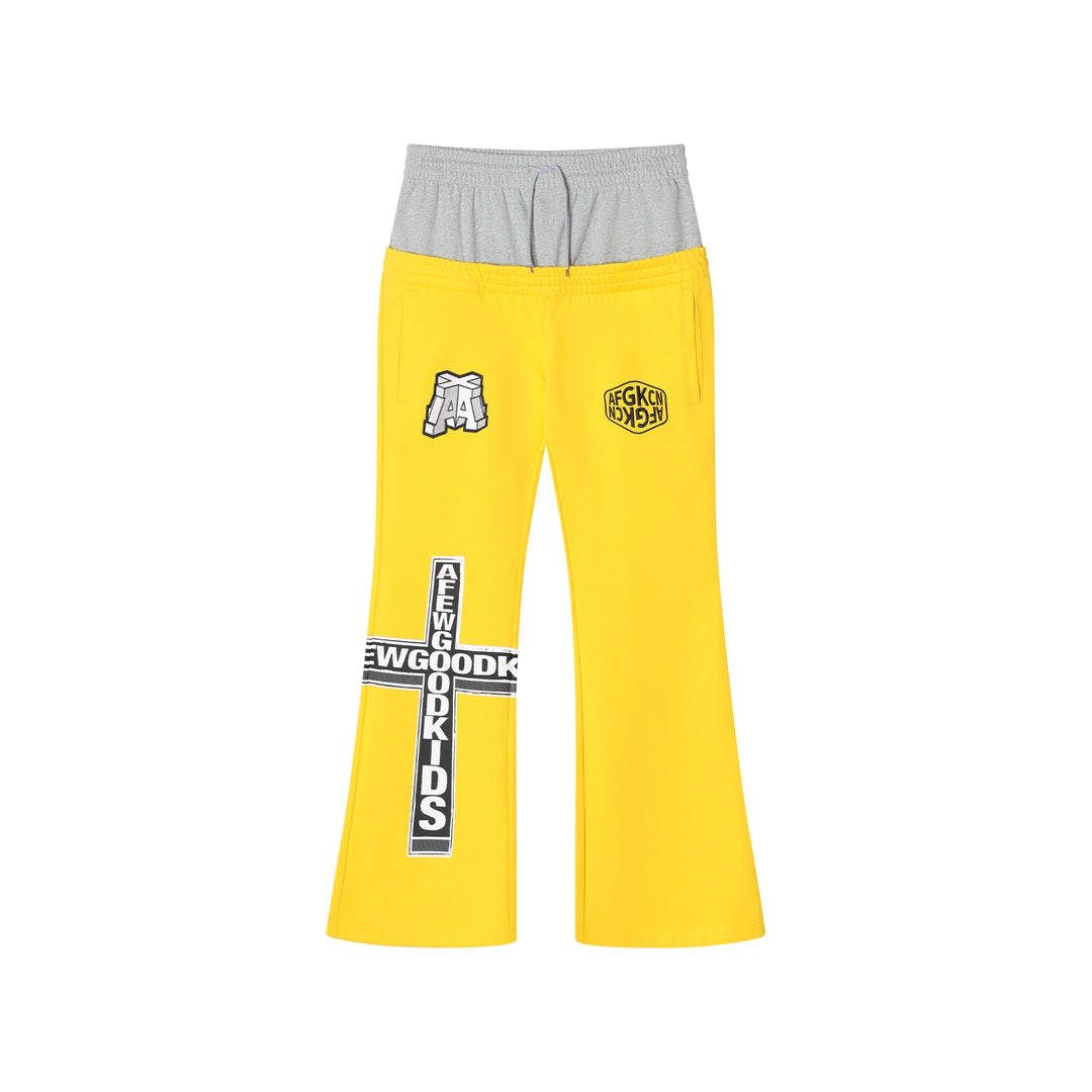 AFGK Two-Piece Layered Double Waist Drawstring Sweatpants | Face 3 Face