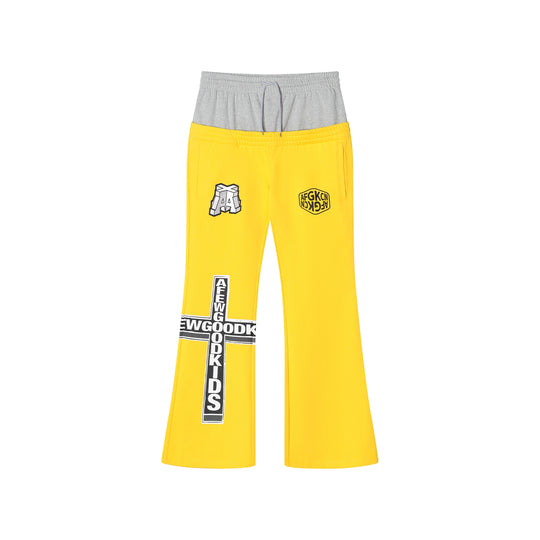 AFGK Two-Piece Layered Double Waist Drawstring Sweatpants | Face 3 Face