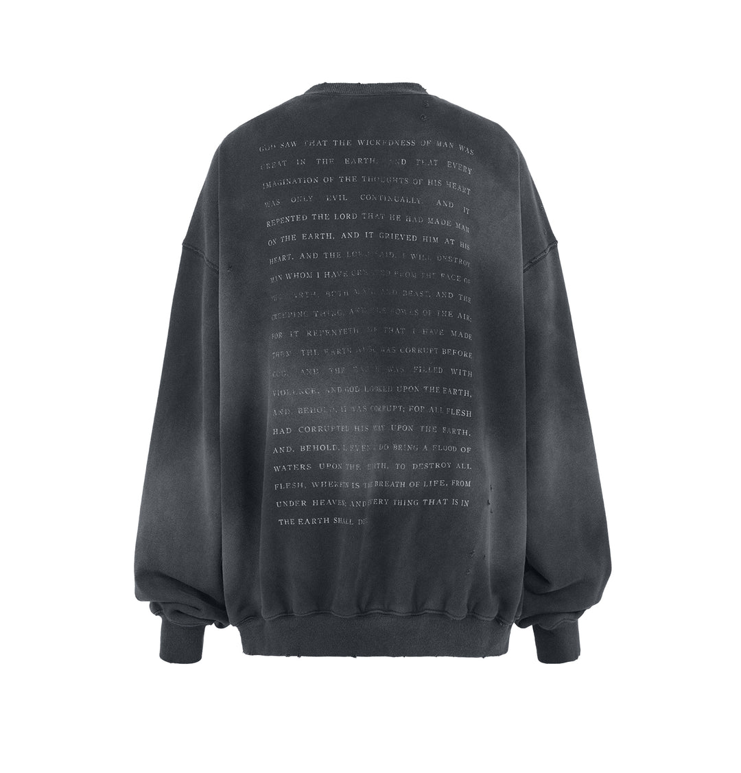 UNDERWATER Destruction The Deluge Faded Print Sweatshirt