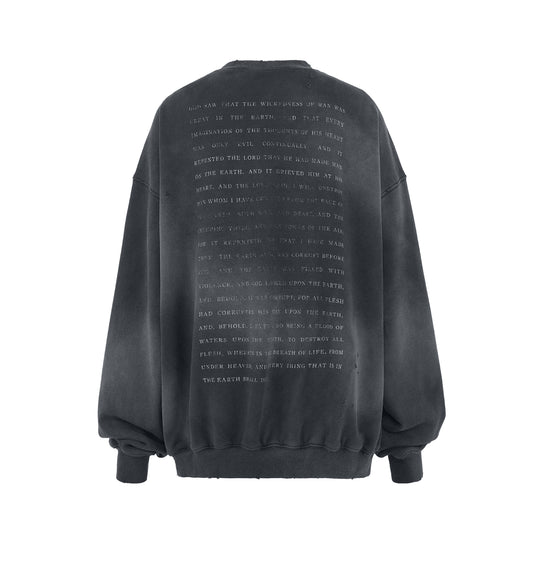 UNDERWATER Destruction The Deluge Faded Print Sweatshirt