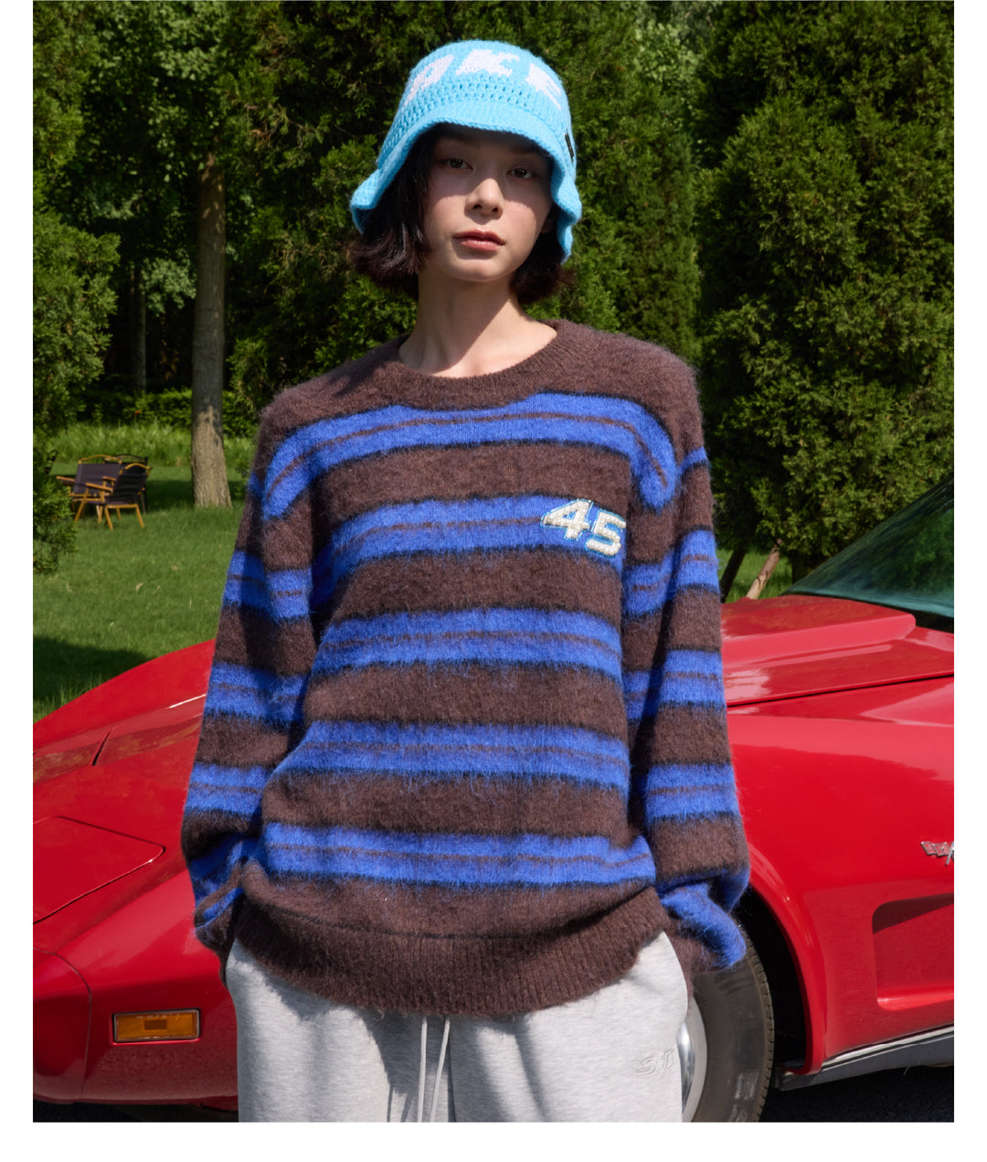 S45 Striped Pearl Brushed Knit Sweater | Face 3 Face