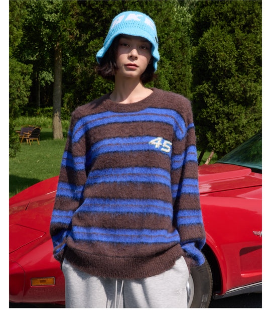 S45 Striped Pearl Brushed Knit Sweater | Face 3 Face